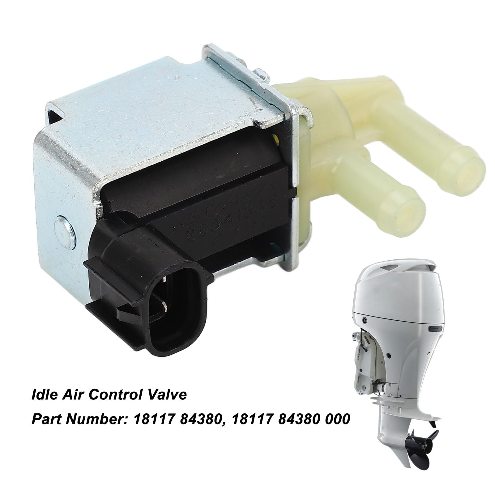 Válvula de Control de Aire Inactivo ABS y Aleación de Metal 18117 84380 000 Reemplazo de Conjunto de Válvula IAC para Motor Fueraborda Suzuki 4 Tiempos DF40 50HP DF50
