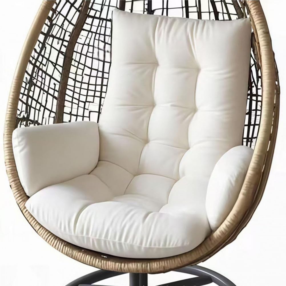Hanging Chair Cushion, Indoor Swing Garden Seat Cushion Cushion For Hanging Swing Washable Swing Chair Cushion Thick Hanging Chair Seat Cushion,white