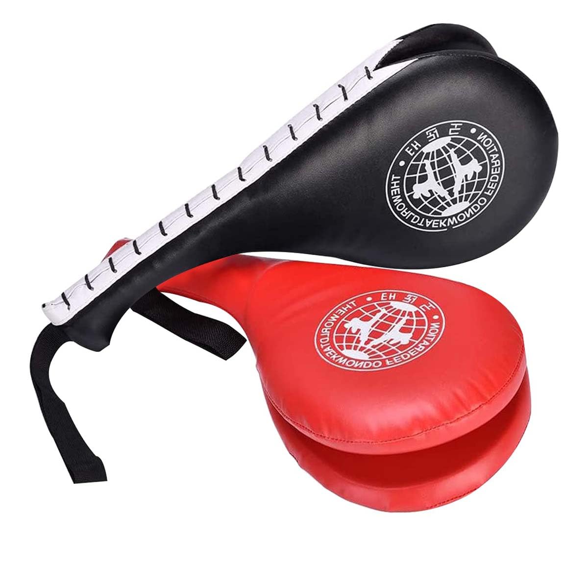 Yosoo Martial Arts Pad Targets, Dubbelzijdig PU-leer, voor Taekwondo & Karate Kickbokstraining (Rood, Zwart, Blauw), zwart, rood, blauw