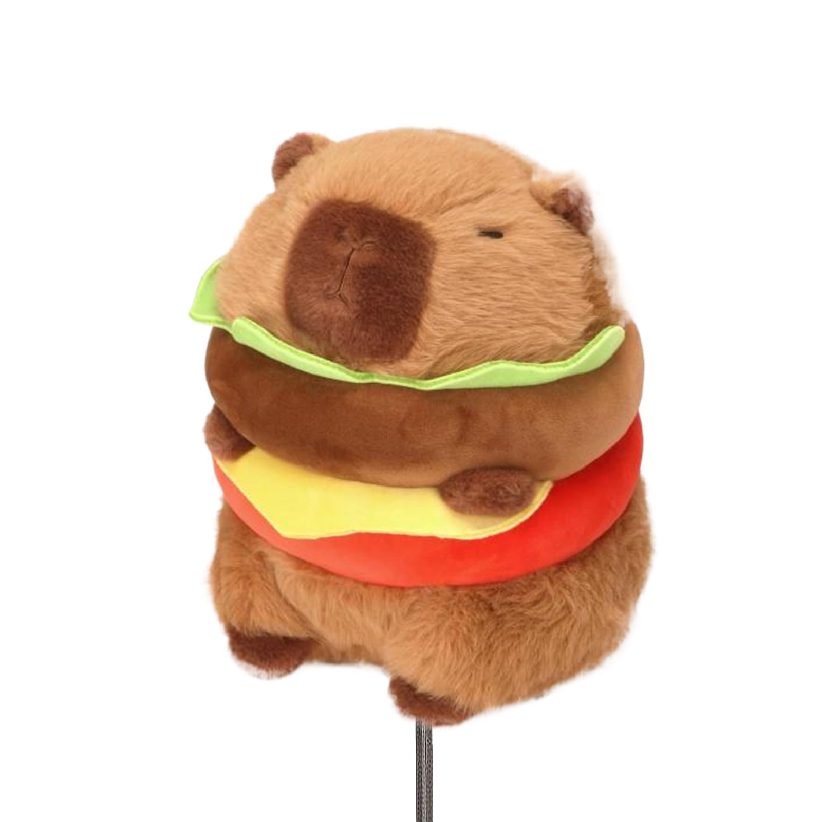 RLOMUTE Novelty Golf Head Covers for Driver & Woods, Cute Plush Animal Driver Head Cover Soft 460cc Golf Headcovers Funny Gift for Men Women Kids Golfers, Capybara Like Hamburger