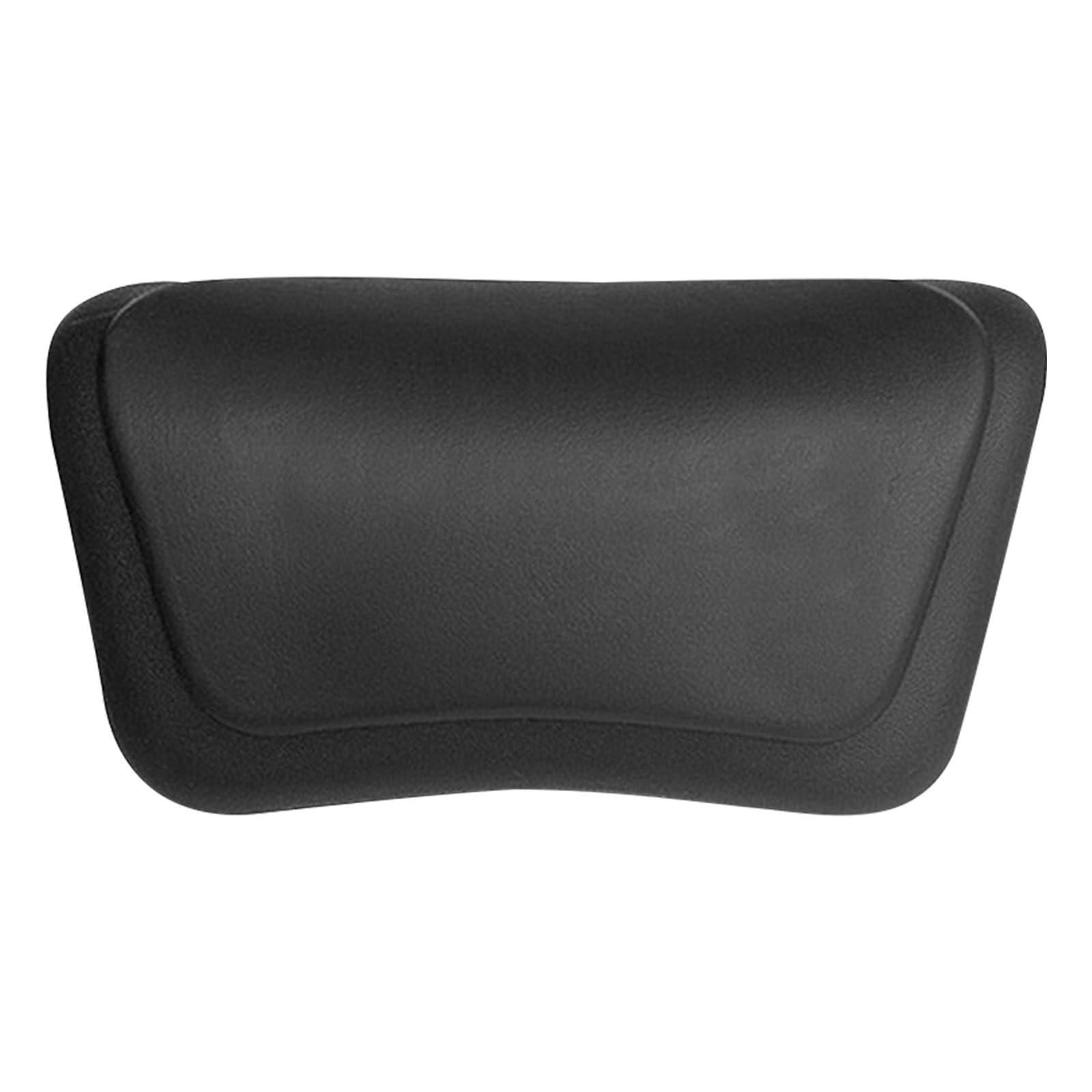 Generico Cuscino da Bagno Ergonomico con Supporto Collo in Pu Nero, Cuscino per Vasca da Bagno con Ventose, Asciugatura Rapida per Relax in Vasca e Viaggi