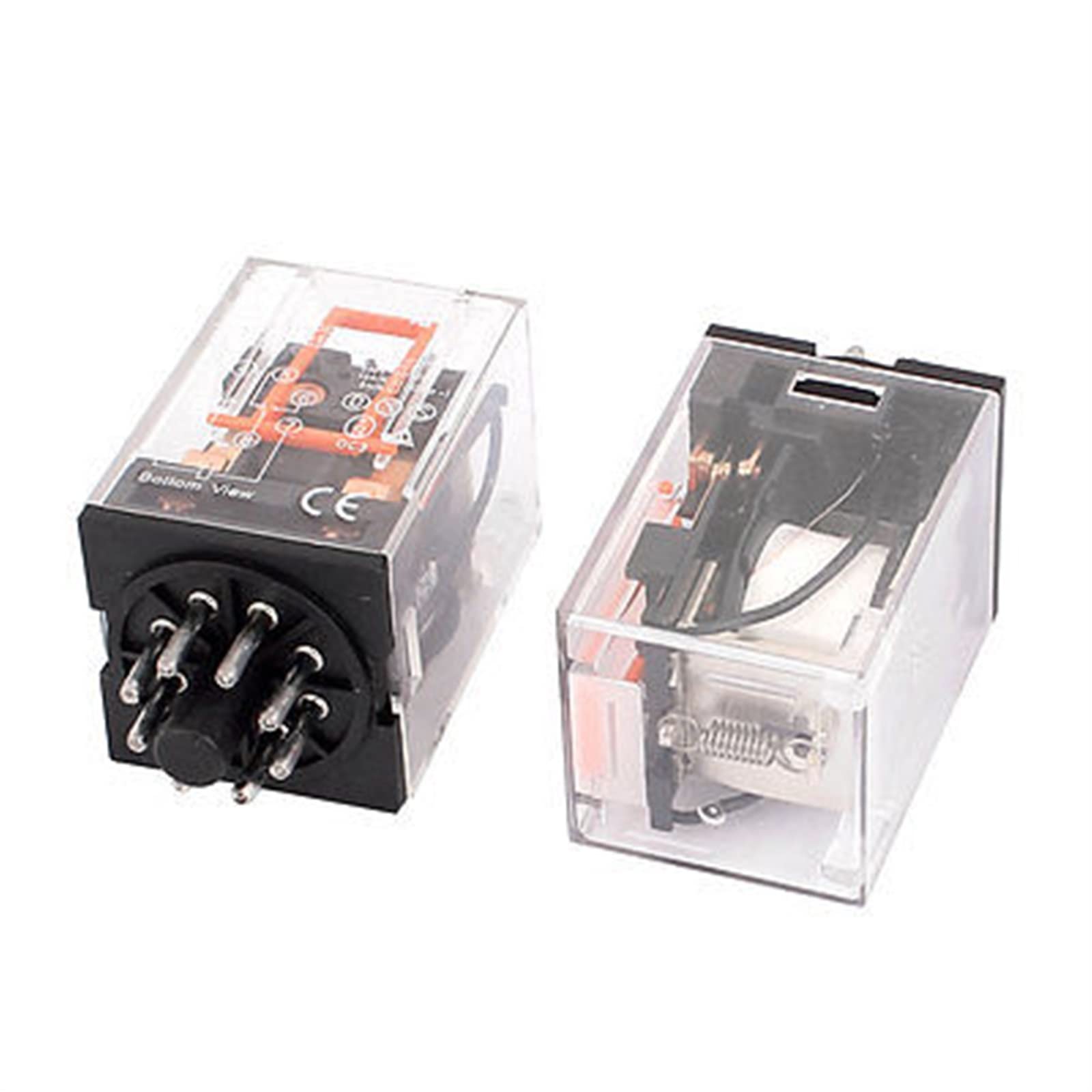 VDOQTLJT DC12V 8 Terminals DPDT Electromagnetic Coil Power Relay 2 Pcs
