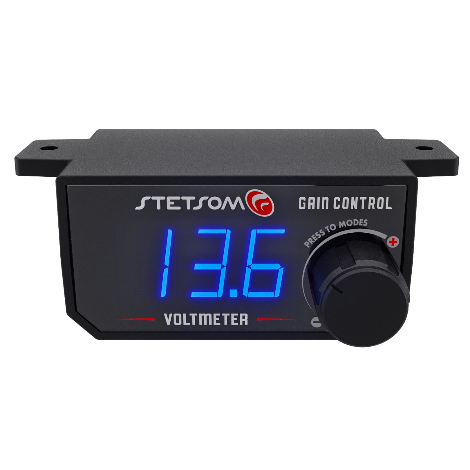 Stetsom Manopola universale per basso 4 in 1 con voltmetro, controllo guadagno, interruttore on/off, convertitore alto-RCA, display LED blu per amplificatore