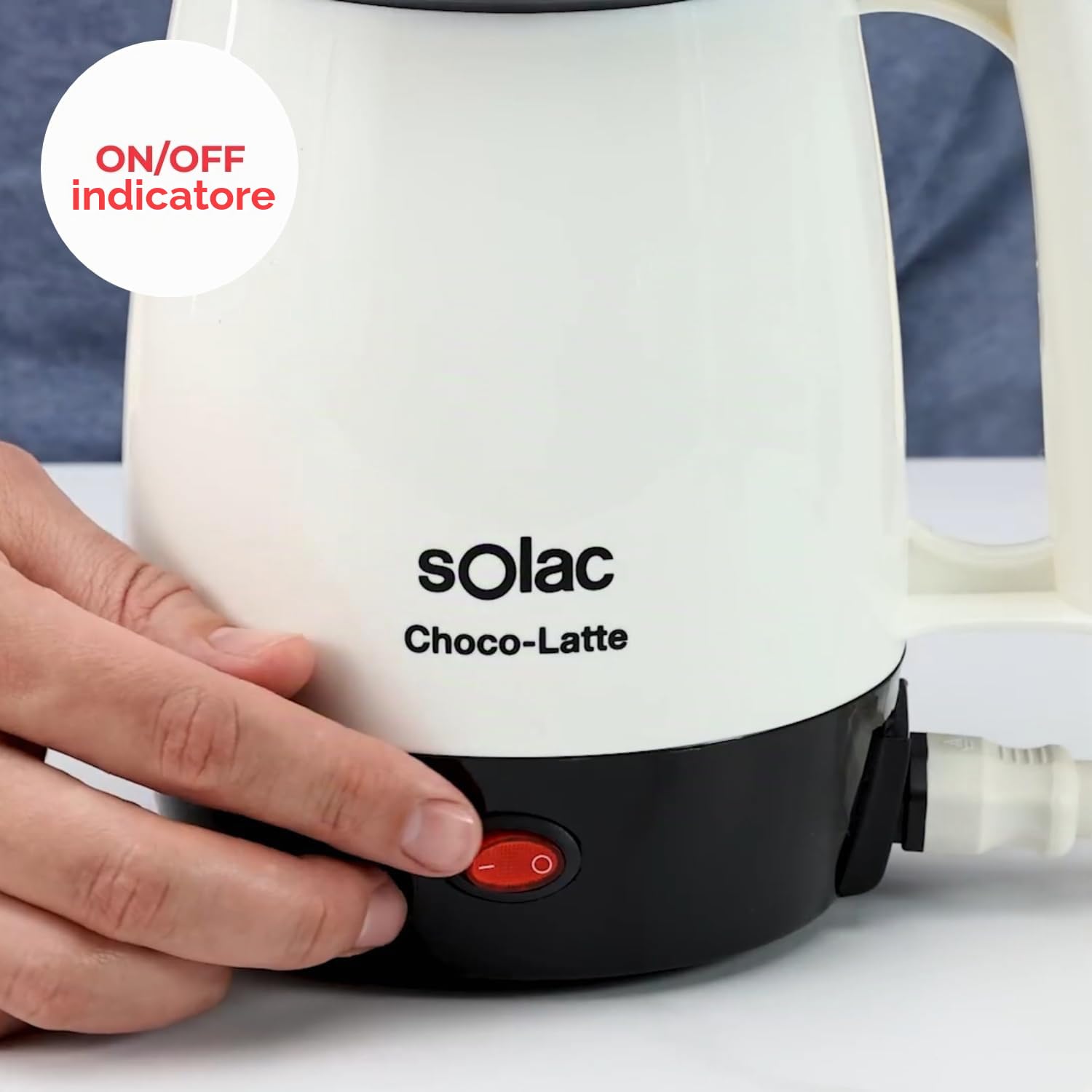 Solac Choco-Latte | Scaldalatte 1L | 250W | Cioccolata calda e tutti i liquidi | Filtro anti-crema | Rivestimento antiaderente | Facile da pulire | Design compatto | Bianco