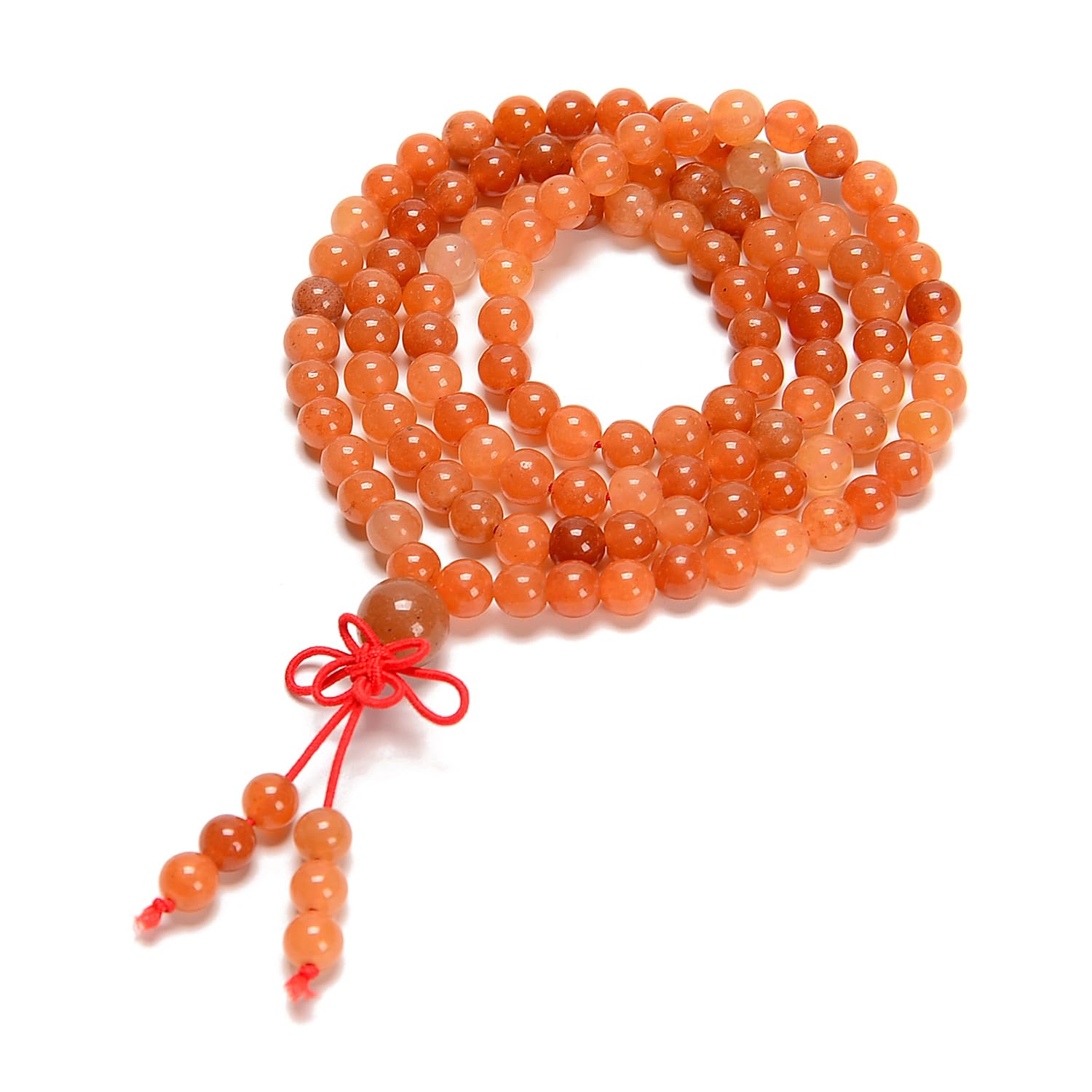 AD Beads 6mm Natural Healing Gemstones Buddhist 108 Prayer Mala Stretchy Bracelet Necklace