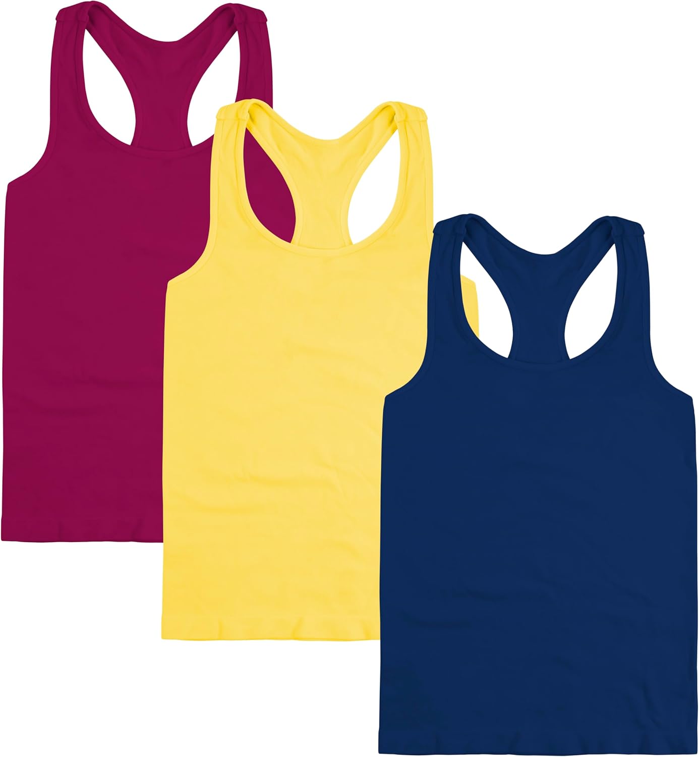 Kurve Premium Girls Seamless Supersoft Wide Strap Comfortable Racerback Tank (Made with Love in The USA)