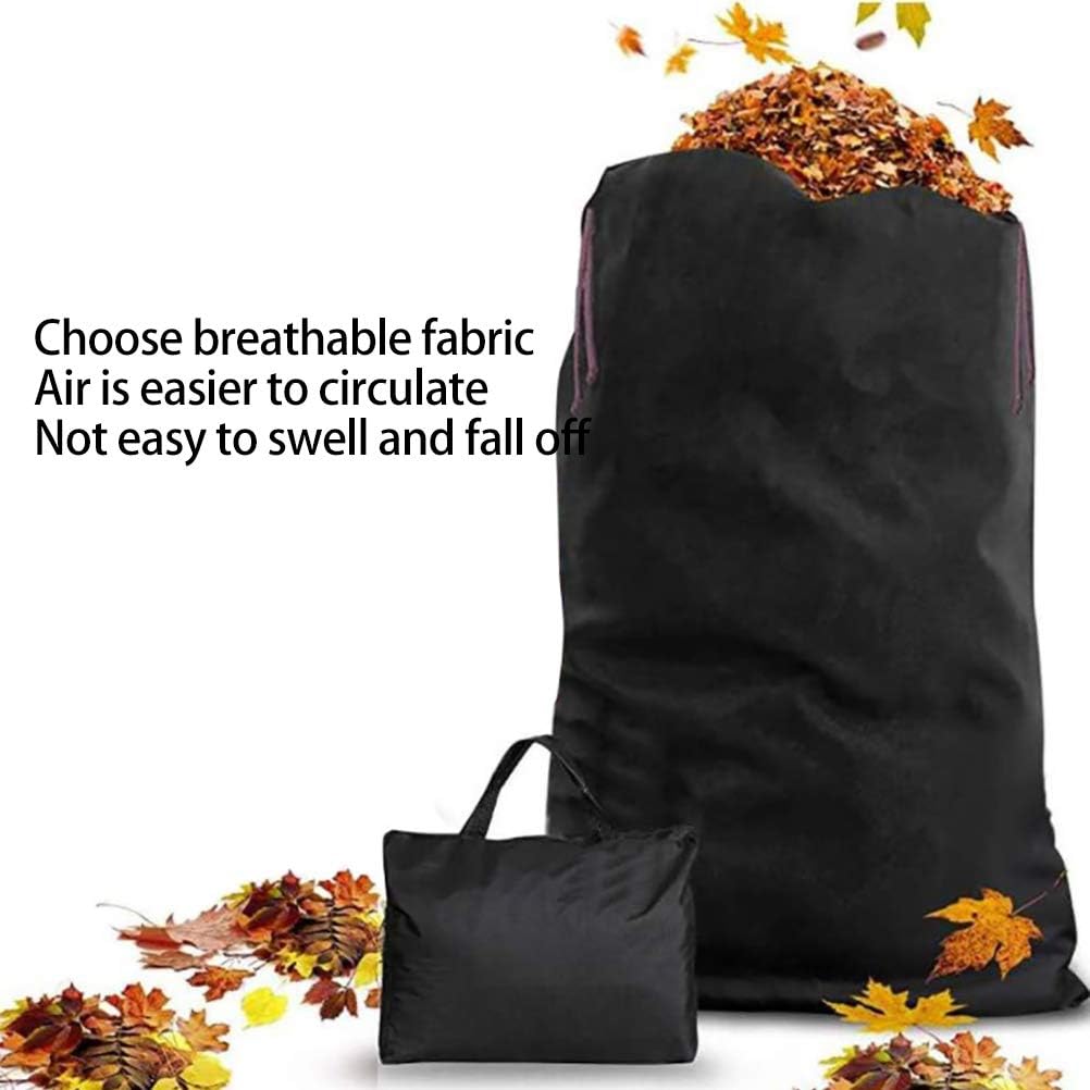 Garden Lawn Tractor Leaves Bag Reusable Leaves Bag Durable Lawn Leaf Bag Black