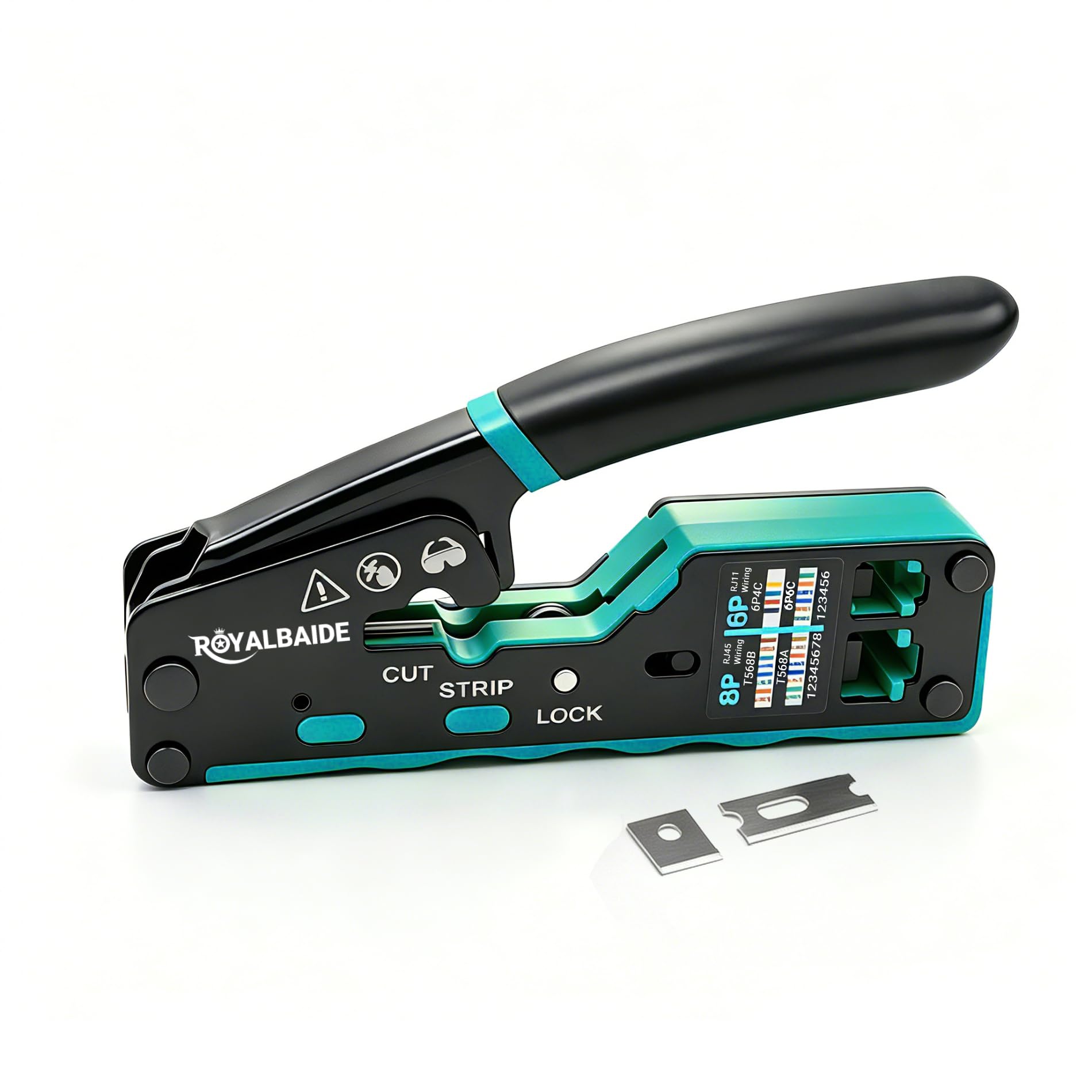 Herramienta de crimpado Ethernet modular todo en uno RJ45 con paso pasante para cables Cat5 y Cat6
