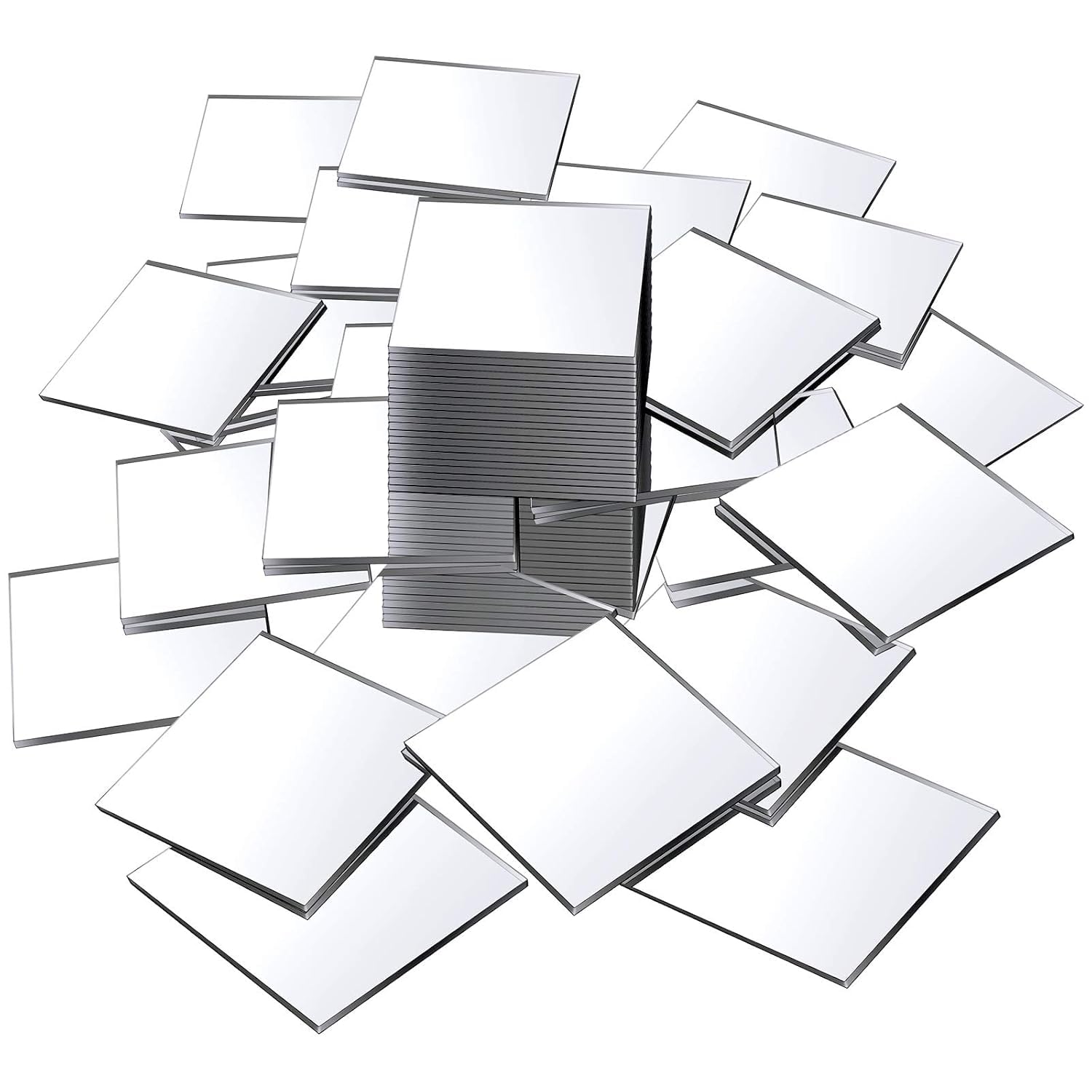 AV111 Acrylic Square Mirrors, 2mm Thick, 5 x 5 cm (2 x 2 inch), Pack of 20, Silver Mirrored Plexiglass, Without Adhesive-image-21