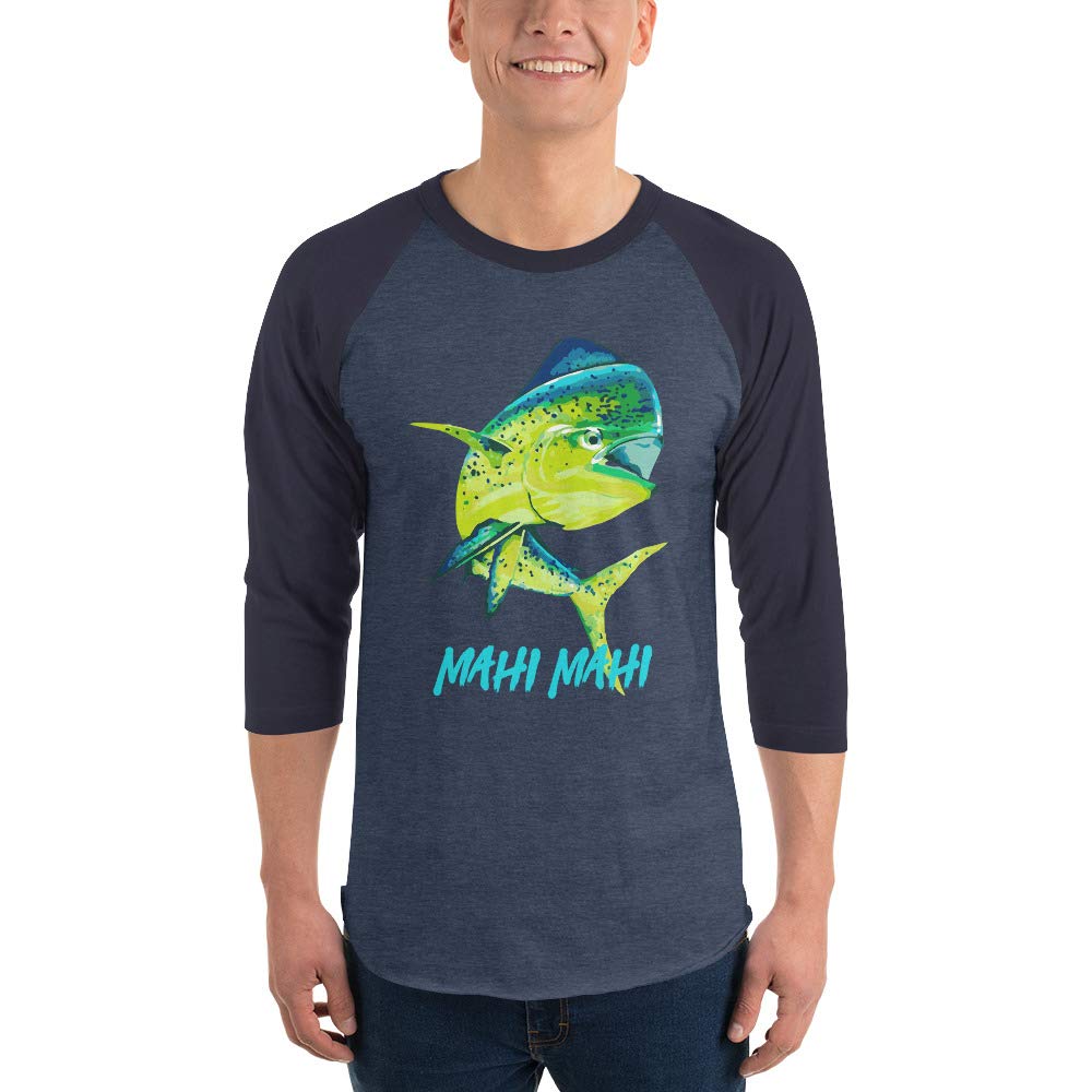 Mahi Mahi Dolphin Fish koszulka raglanowa z rękawem 3/4