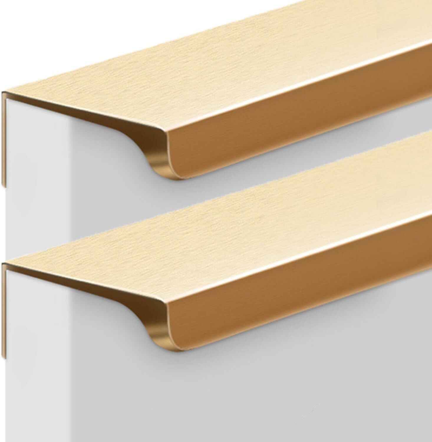 Mkauyycb Brushed Gold Recessed Handles, Concealed Handles, 2 Pcs Aluminium Alloy Handle(,Length 500Mm)