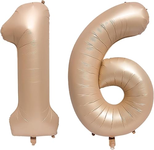 Globos digitales del número 16, globos del alfabeto de 32 pulgadas, globos de helio del dígito 16, globos grandes para suministros de fiesta de