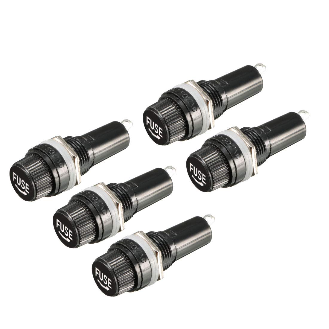 Porte-fusible 6mm x 30mm robuste AC 250V 10A avec boîtier isolant noir de haute précision