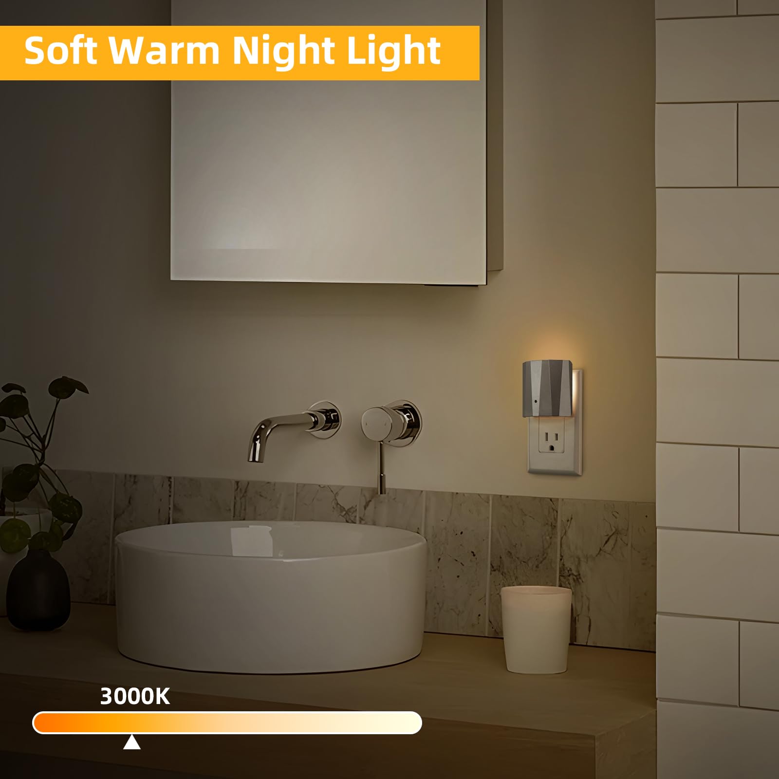 Dawnrise Plug-in-Nachtlichter für die Wand, Nachtlicht von Sonnenaufgang bis Dämmerung mit 3000 K/5 lm, dekorative Nachtlichter für Schlafzimmer, Kinderzimmer, Flur, Wohnzimmer,