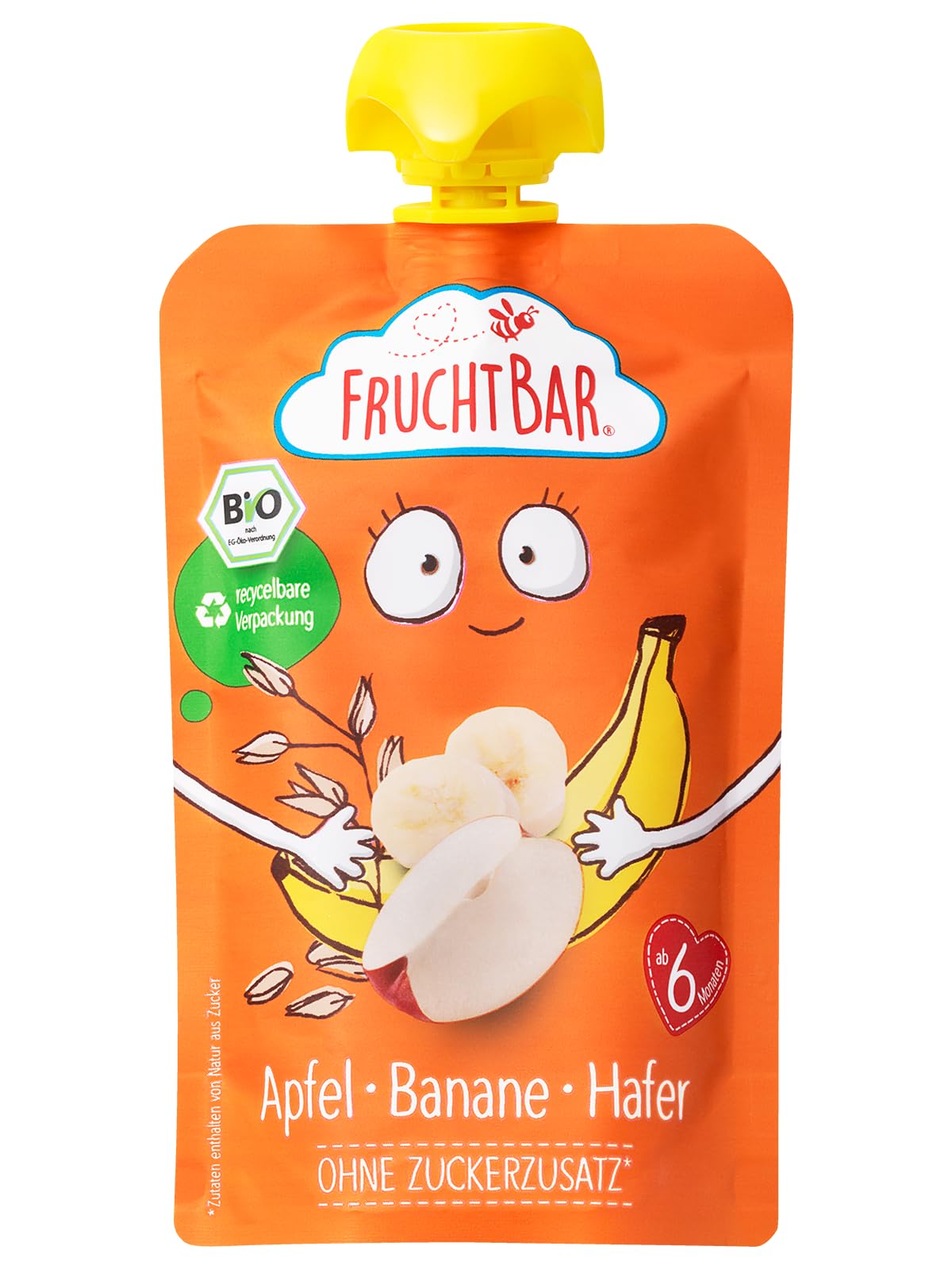 FruchtBar-Bio Quetschie, 24 Stk. Mix, 3 verschiedene Sorten, Fruchtpüree für Babys ab 6 Monaten & Kinder (Bio Quetschie Mix mit Getreide)