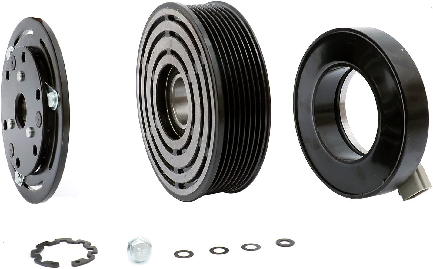 FKG AC Compressor Clutch Assembly Kit 1L3Z19D786BA fit for 2003-2007 Ford F-250 F-350 F-450 F-550 Super Duty 6.0L, 2003-2007 Ford F-250 F-350 F-450 F-550 Super Duty 7.3L