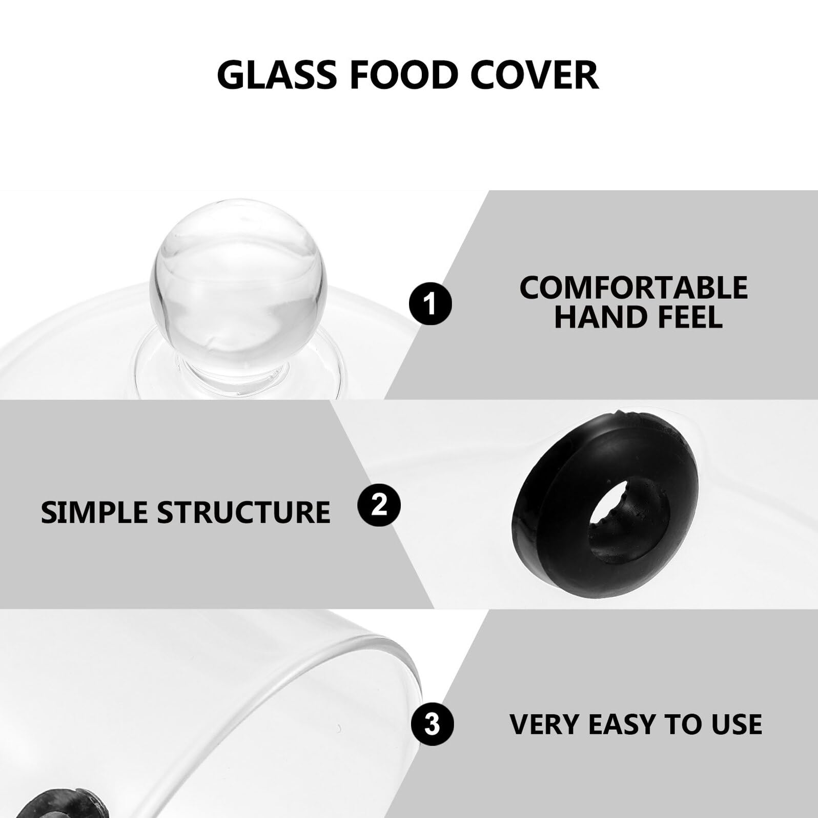 DOITOOL Glas abdeckhaube für Kuchen und Brot Hitzebeständig Langlebig Tragbar Lebensmittelecht Vielseitiger Food Cover für Backzubehör Dessert und Snacks für Küche und Party