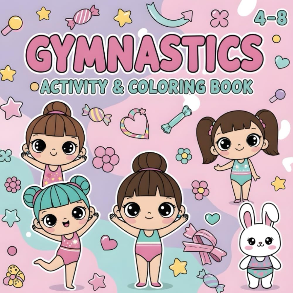 Gymnastics Activity Book For Girls: Packed with Gymnast Coloring Pages, Mazes, Word Searches & More!
