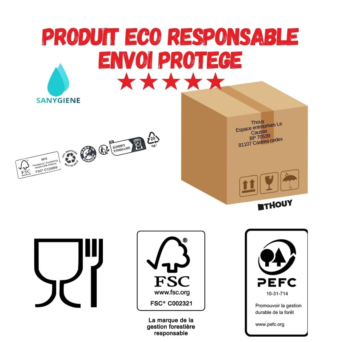 Kit Pro 1000 Gobelets 10 cl Carton Blanc Jetable + 1000 Agitateurs Bois | Rigide, Lisse, Boissons Chaudes (Café - Thé - Potages) | Bord Roulé | Sachets De 50 Unités | Gobelet Recyclable (4 Oz (10cl))