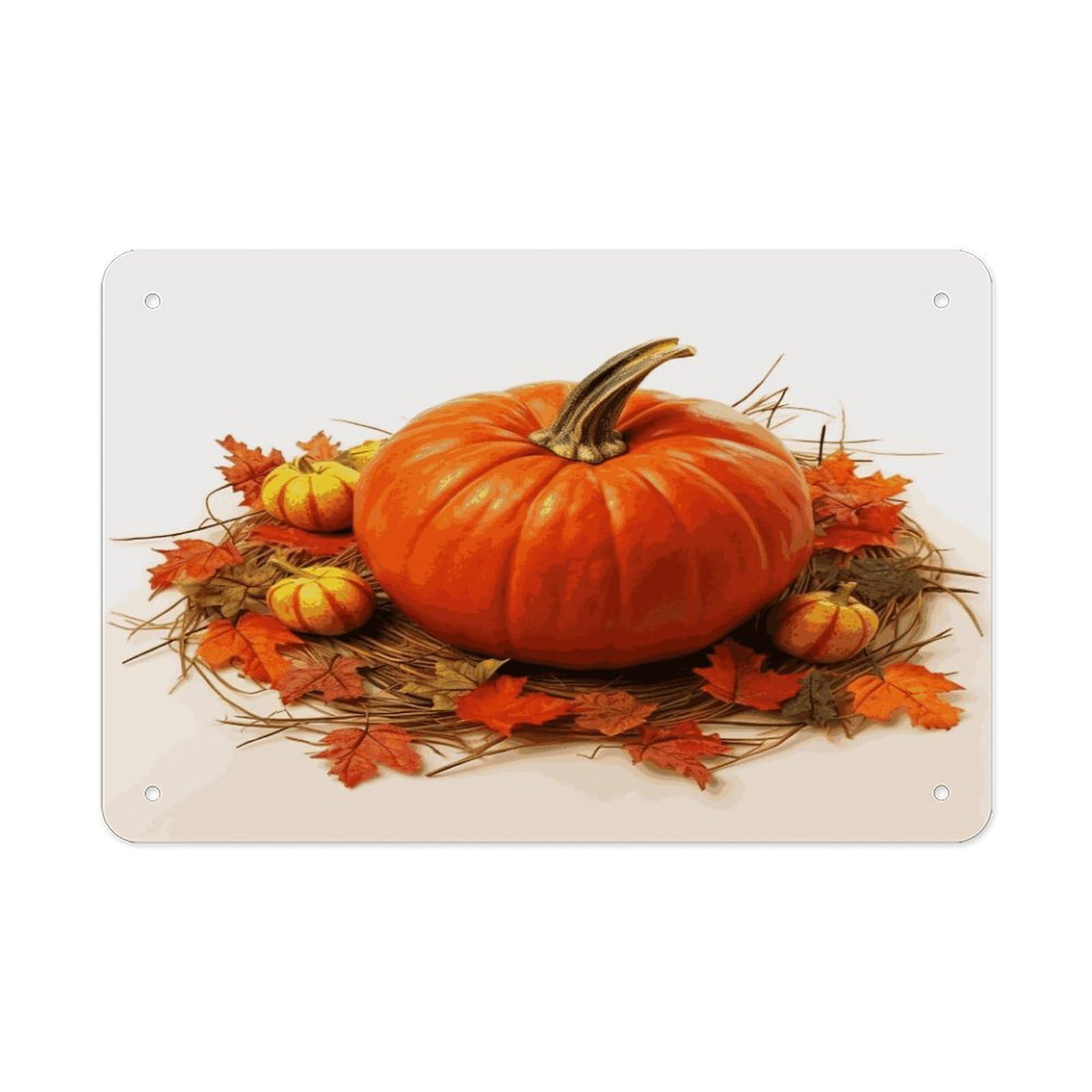 Fodpand Style Fall Pumpkin Wall Art Metal Signs Tin Sign