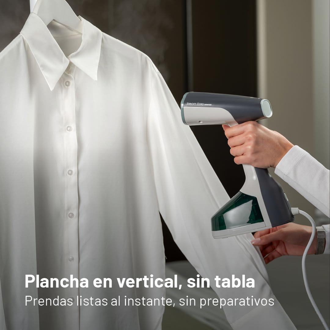 Imetec Steam Easy Comfort Plancha Vertical 1500 W, Vapor 25-30 g/min, Lista en 30 segundos, Depósito de 250 ml, Ligera, Plancha Vertical, Cómoda incluso de viaje