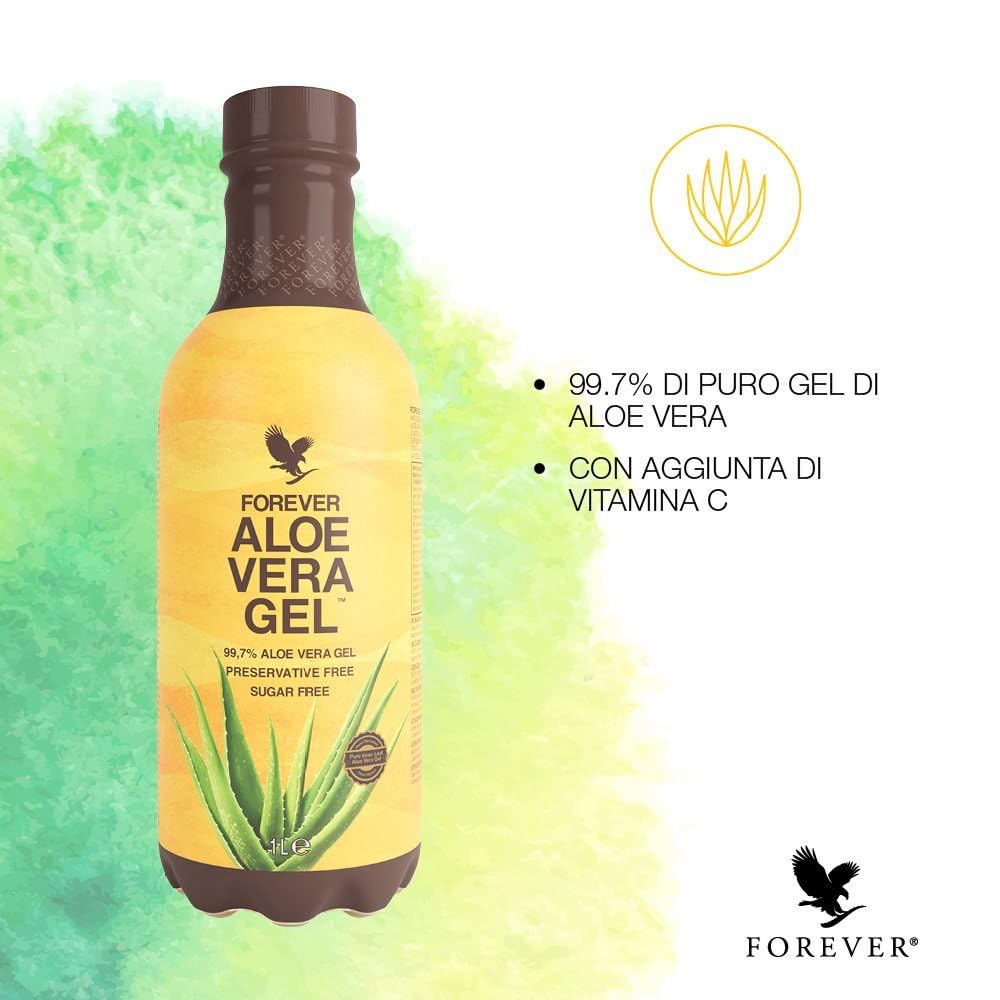 Forever Aloe Vera Gel – Gel da bere con aloe vera stabilizzata, depurativo e digestivo, ideale per il benessere quotidiano – bottiglia PET da 1 L