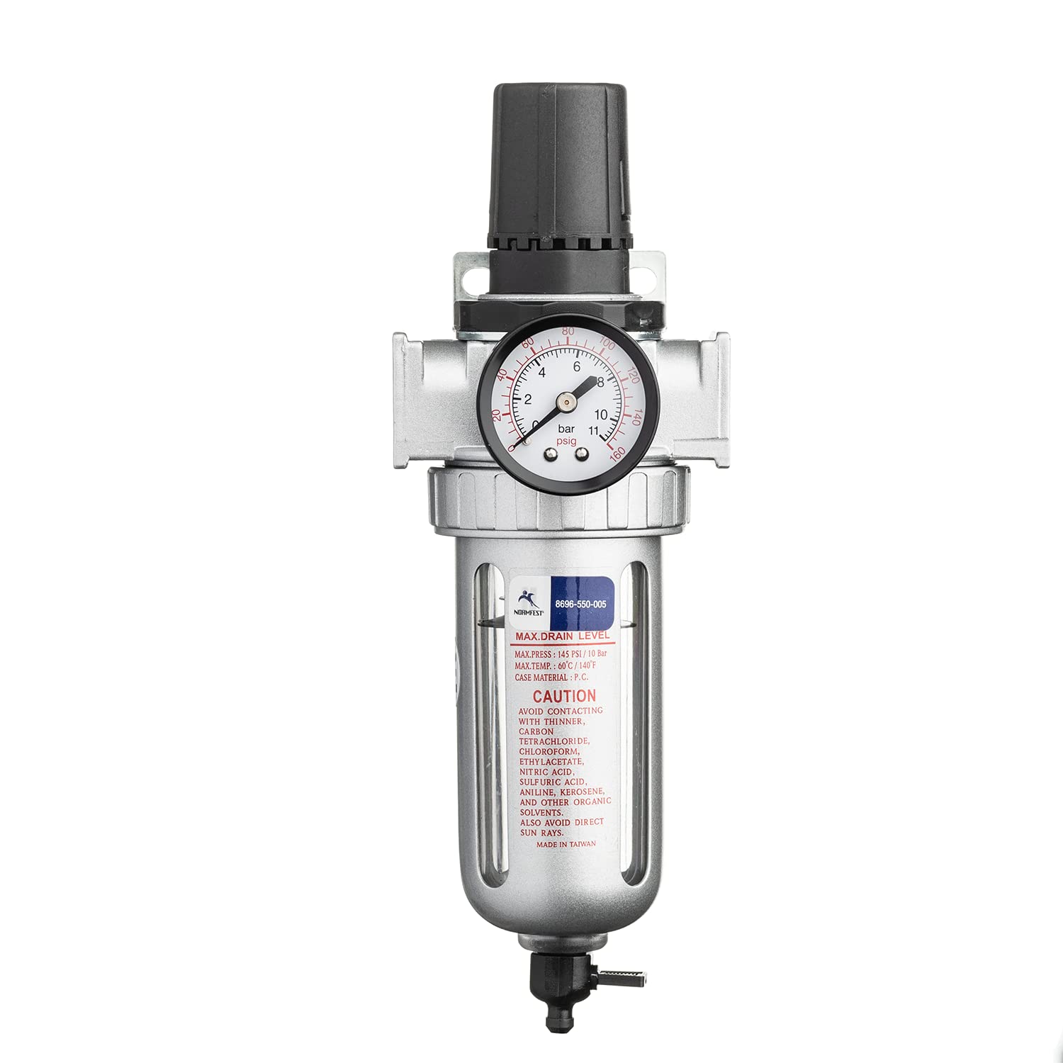 Normfest Druckluft Filterdruckminderer und Manometer