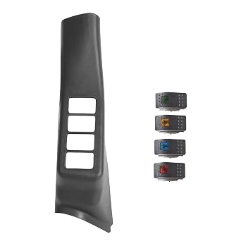 u-Box JK Wrangler Light Switch Pod Panel A Pillar w/ 4X Rocker Switches for Jeep Wrangler JK 2007 2008 2009 2010 - Driver Side