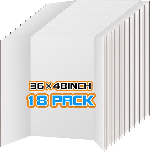 Miniatura 10 de WinTS 6 paquetes de 36 x 48 pulgadas, triple pliegue, tablero de pósteres trifold blanco, tablero de presentación corrugado, tablero de póster