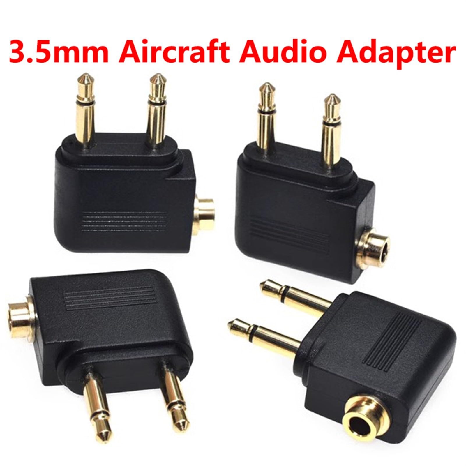 5 Pezzi da 3,5 mm a 2x3,5 mm Placcato Oro for Cuffie da Aereo, convertitore Audio Mono, Adattatore Splitter for Jack da Viaggio da 3,5 mm(20PCS)