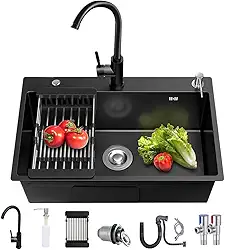 Cuba Inox Gourmet de Cozinha, Pia de Aço Inox 304 Com Acessórios - 50x40cm