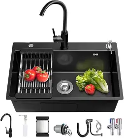 Cuba Inox Gourmet de Cozinha, Pia de Aço Inox 304 Com Acessórios - 50x40cm