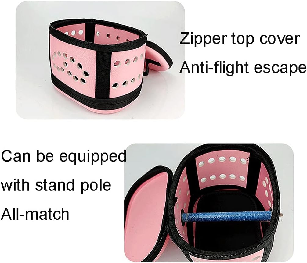 YYDS Small Bird Travel Bag Lightweight and Portable Pet Bird Parrot Carrier Breathable Travel Cage for Cockatiels Green Cheek Finch (Color : Pink)