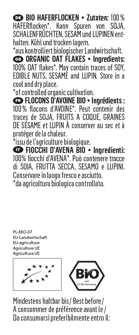 KoRo - Flocons d'avoine petits bio - 4 x 2,5 kg