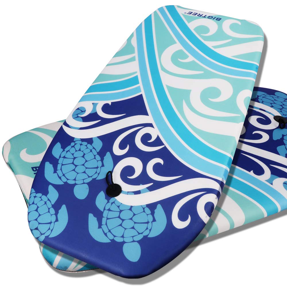 BIGTREE Bodyboard Kickboard Surfing Skimboard Wake Boogie Board Pool Toy Ocean Wave Design Medium 37?