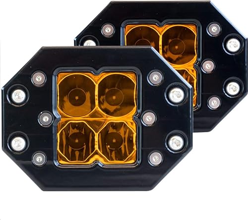 Heretic Studio LB-6SFQT122 - Luz de inundación Quattro serie 6, montaje empotrado negro