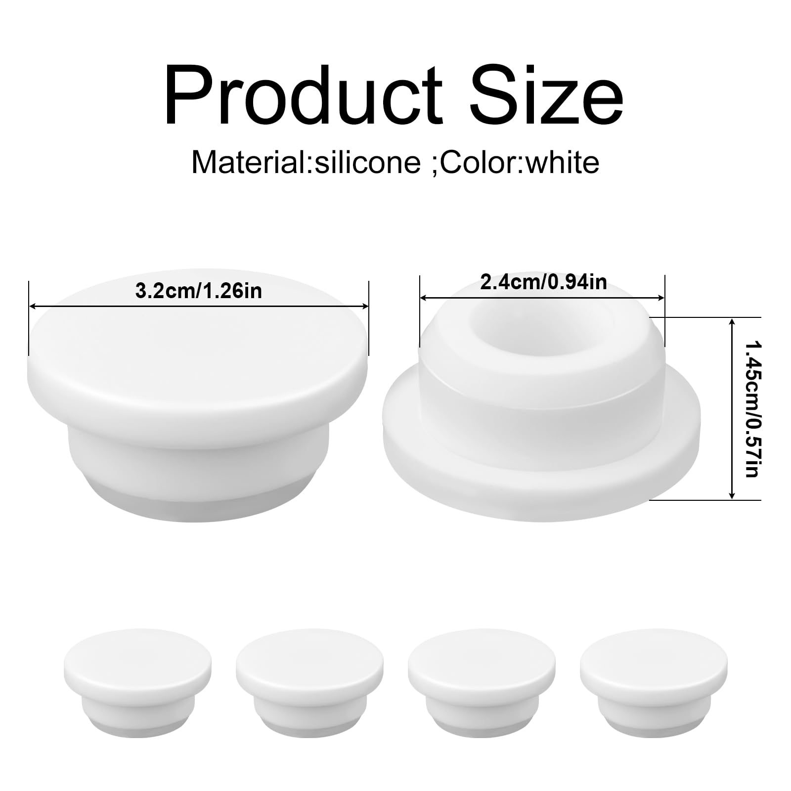 Gosknor 4uds Tapa de Desbordamiento Lavabo, Cocina Baño Tapa Lavabo Baño Goma Redonda Bathroom Sink Overflow Caps Tapón de Inserción para Uso Doméstico