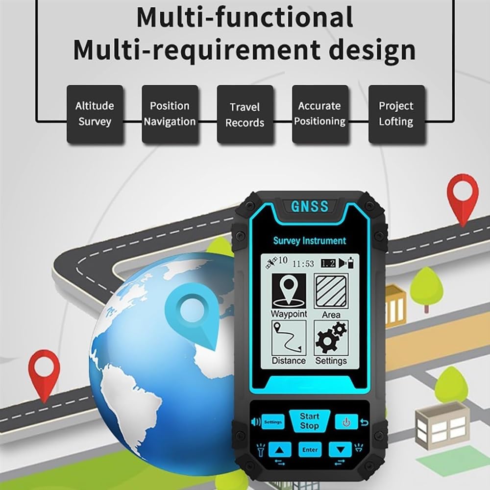 Przyrząd do pomiaru terenu GPS, ręczny sprzęt do badania GPS, pomiar współrzędnych i edycja trasy, ładowalna nawigacja w czasie rzeczywistym o wysokiej dokładności, wysokość Meas