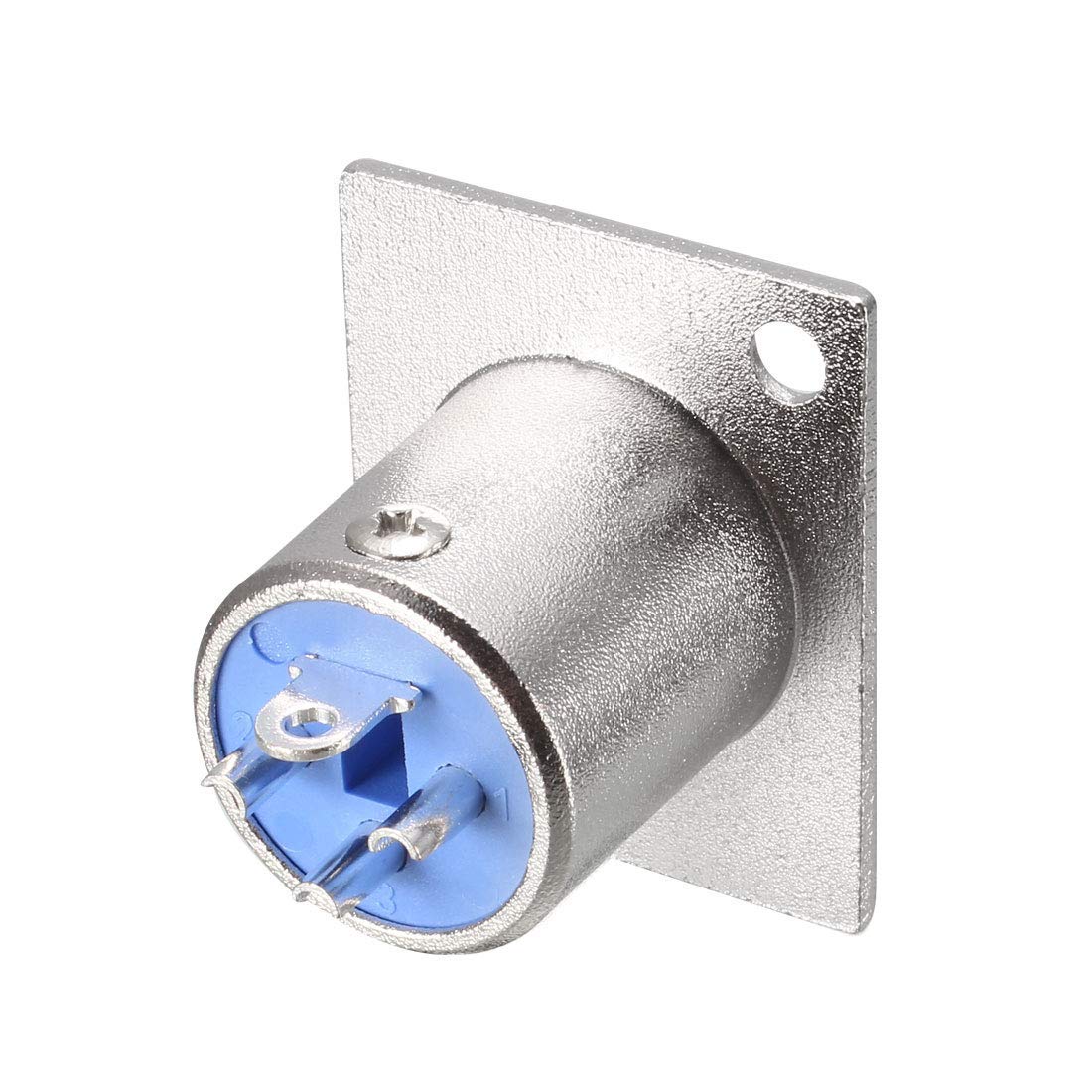 N/A 3-polig XLR männlich Klinke Montage auf Panel für Mikrofon Anschluss Adapter Konverter Audio Lautsprecher Silber 1 Stück