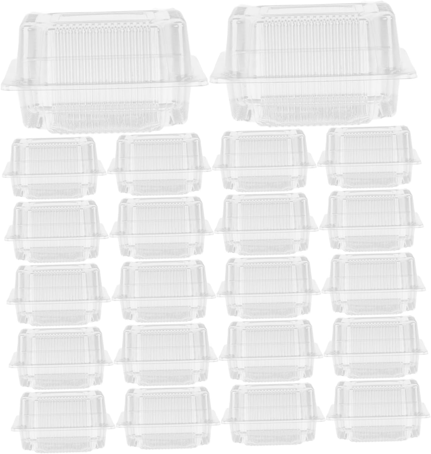 OUNONA 100pcs Plastic Cake Boxes with Lids Rectangular Bakery Dessert Boxes Take Out Containers Cake Transport Carriers