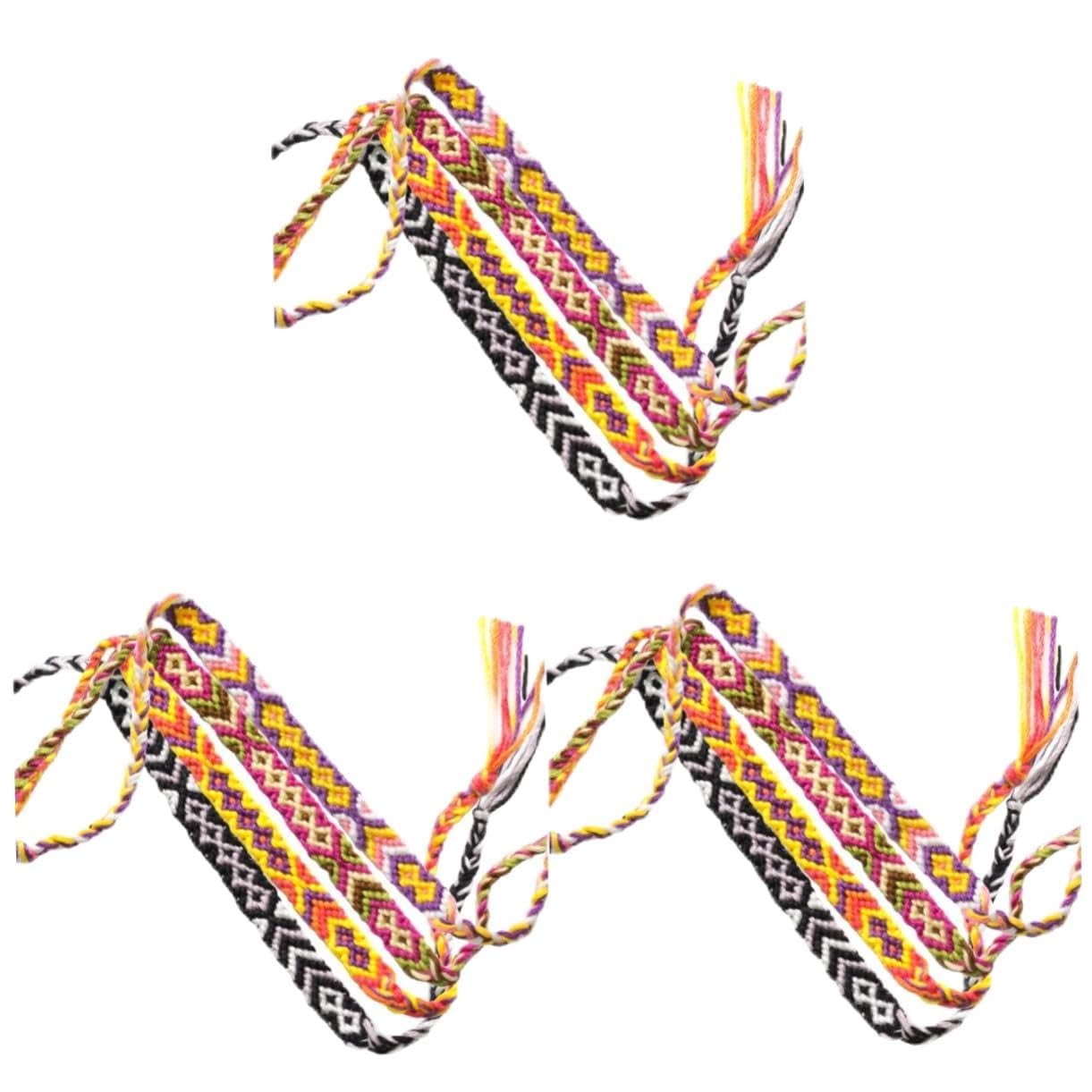 SOIMISS 24piezas Pulseras Étnicas Trenzadas Mano Para Mujer y Niña Colorido Hilo Para Tobillos o Muñecas Accesorios Boho Para Amistad y Festivales
