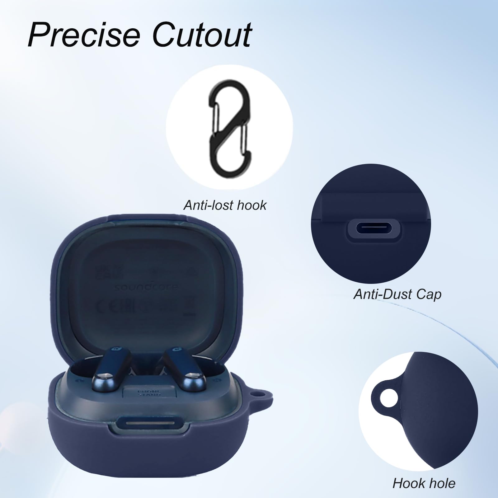 KZIOACSH Silicone Case for Anker soundcore P40i - Image 3