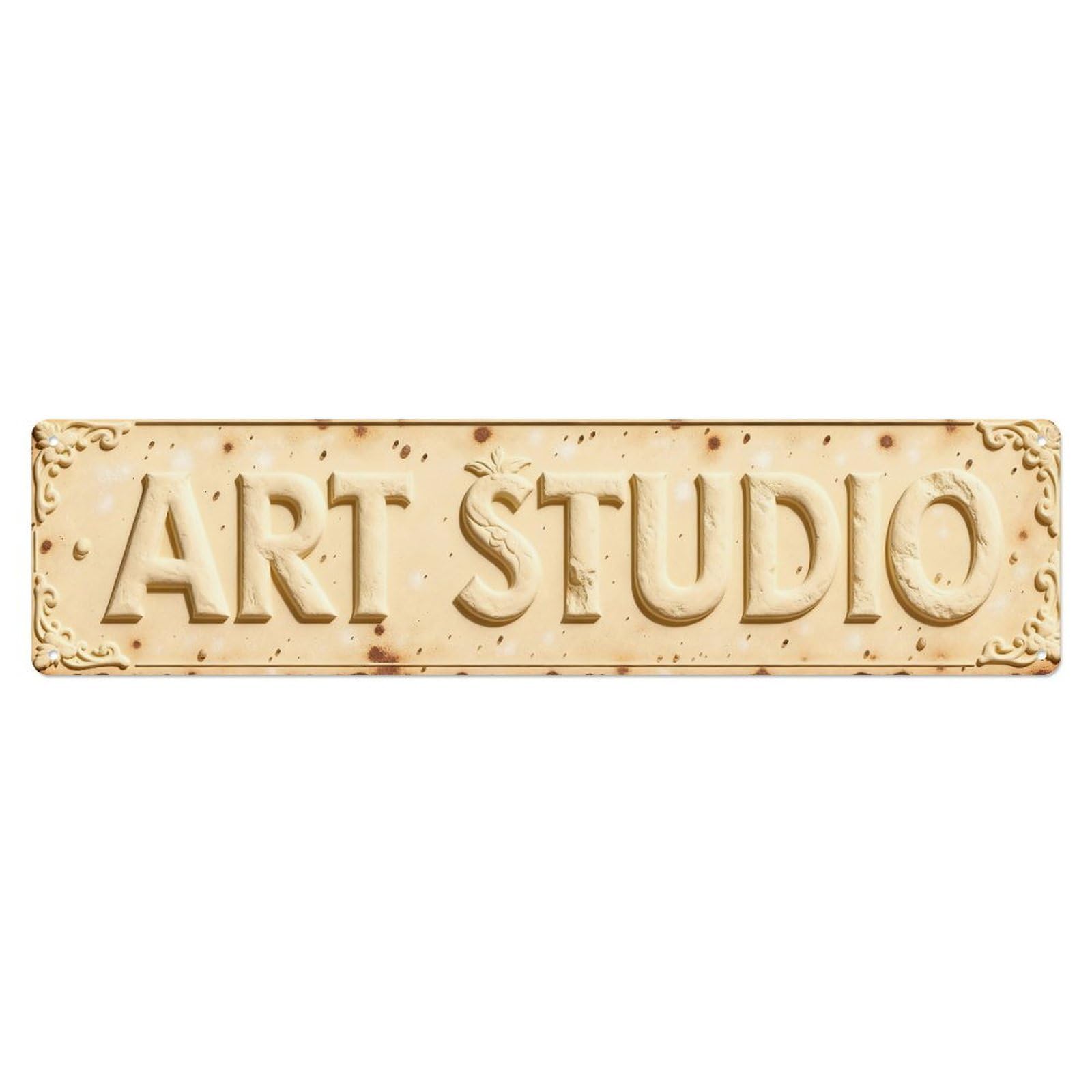 Art Studio Embossed Sign Design Metal Tin Sign Plaque