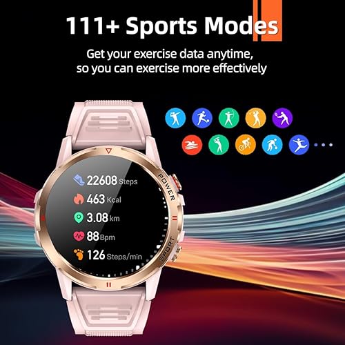 Miniatura 3 de Reloj inteligente para hombres y mujeres, reloj inteligente de llamadas Bluetooth de 1.96 pulgadas con linterna LED 3 ATM, impermeable, rastreador