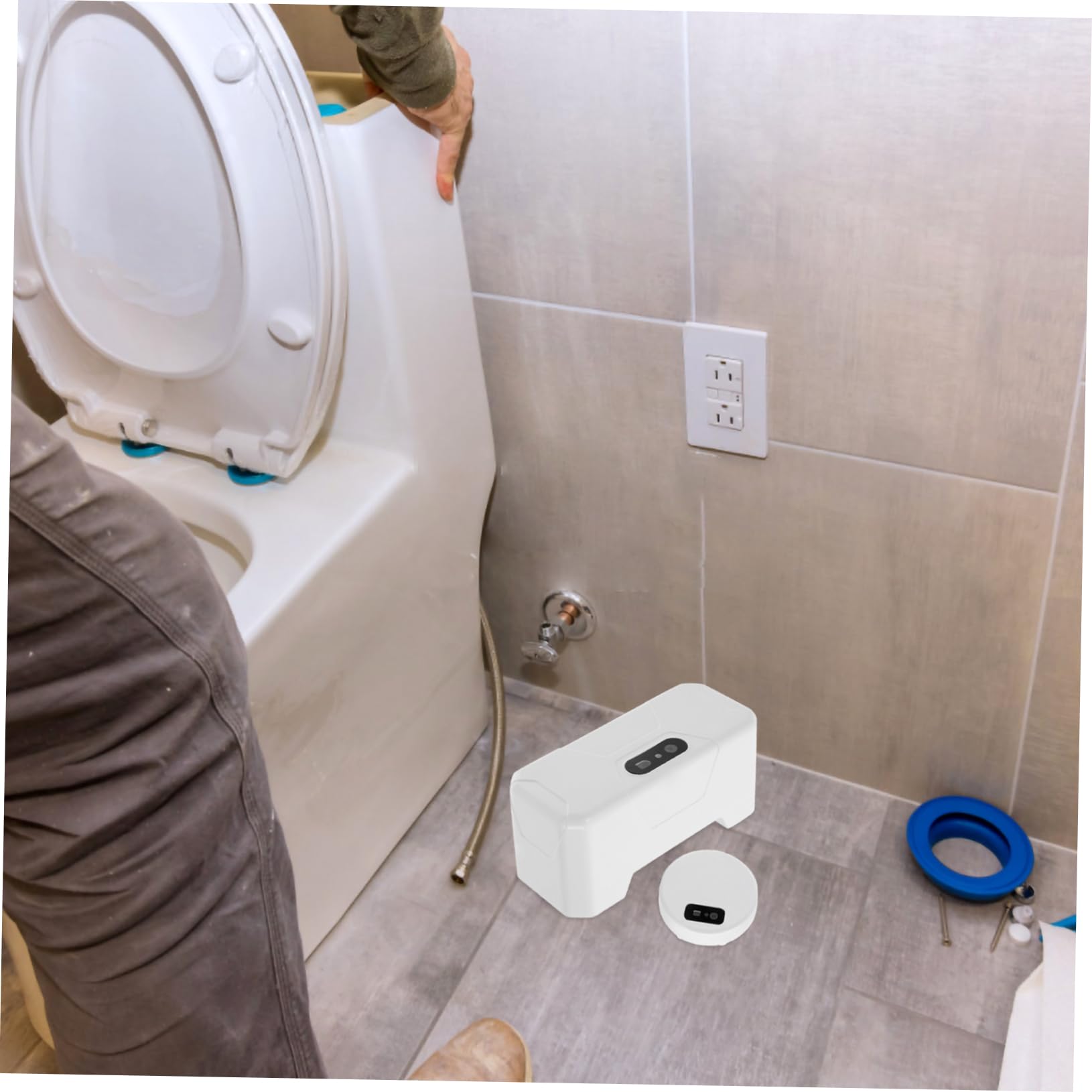ULTECHNOVO Cisterna De Inodoro Inteligente Sin con Sensor Infrarrojo para Uso Doméstico Descarga Automática De Alta Tecnología Fácil De Instalar
