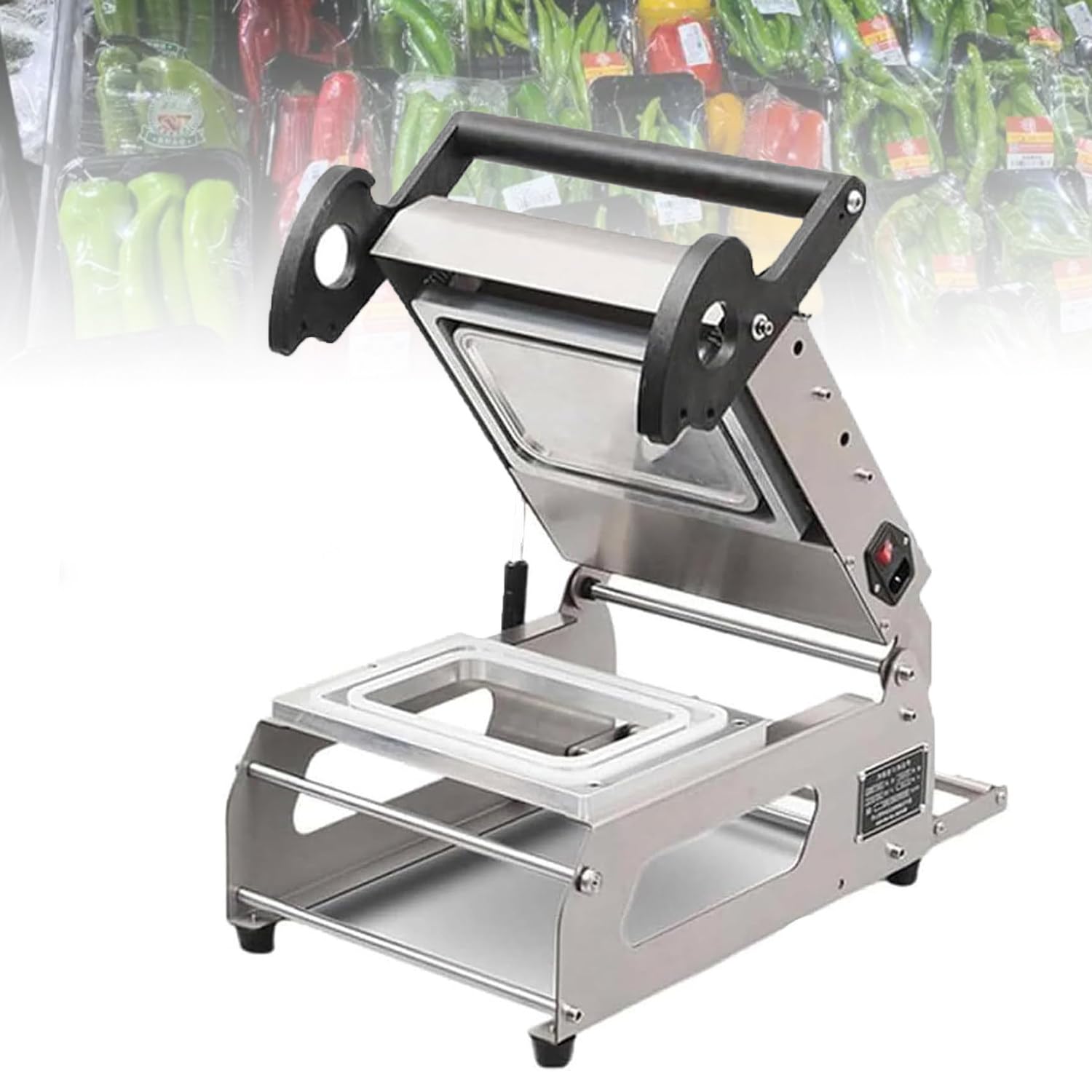 ASerZenith Food Tray Sealing Machine, Professional Heat Sealer, High Efficiency Hand Press For Restaurants, Bakeries, Deli & Caterers,180 * 130Mm