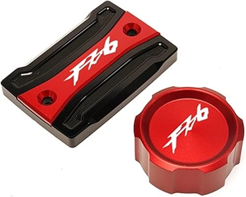 LCCDZ Compatible with Yamaha FZ6 FZ-6 ZF6N FZ6R FAZER All Year Motorcycle CNC Rear Brake Fluid Reservoir Guard Cover Protector (Color Red)