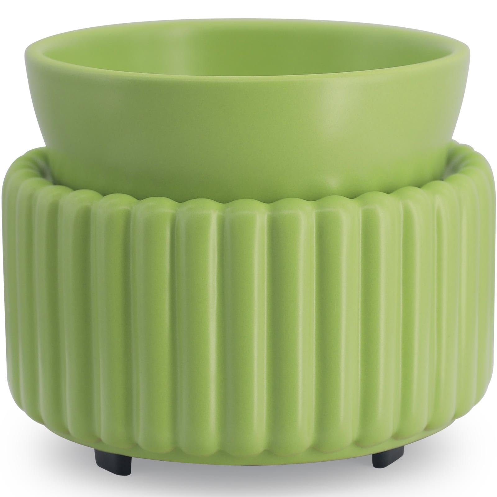 Ceramic Wax Melt Warmer 3-in-1 Wax Warmer for Scented Wax - Electric Fragrance Burner for Home, Office, Bedroom - Gift & Décor（Green）