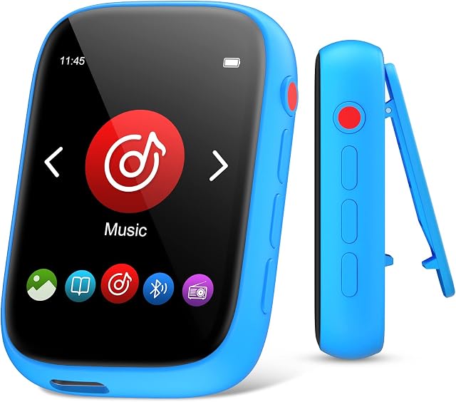 32GB MP3 Player Bluetooth 5.0 MECHEN 2.4'' Touchscreen Portable MP3 Player For Running with Line-in Recording, FM Radio, Speaker, Supports up to 128GB