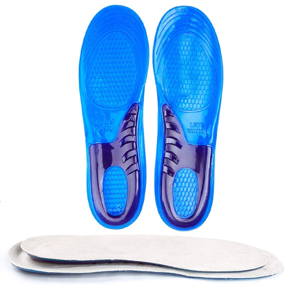 1 Paio di Grandi Dimensioni Plantare Plantare Plantare massaggiante in Silicone Antiscivolo Gel Morbido Sottopiede per Scarpe Sportive per Uomo Solette Donna(Schwarz,L (44-50))